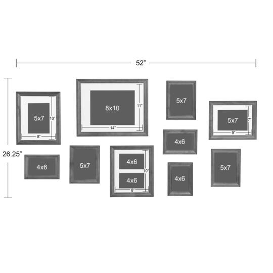 Kate and Laurel Bordeaux Gallery Wall Wood Picture Frame Set